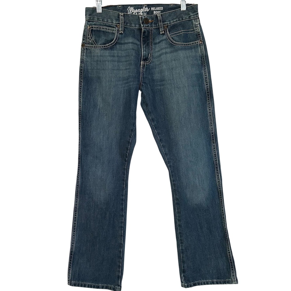 Wrangler Retro Relaxed Bootcut Jeans Mens 29x30 Medium Wash 100% Cotton